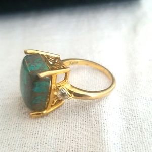 KARIS Gorgeous Stamped Gold Mojave Turquoise Ring